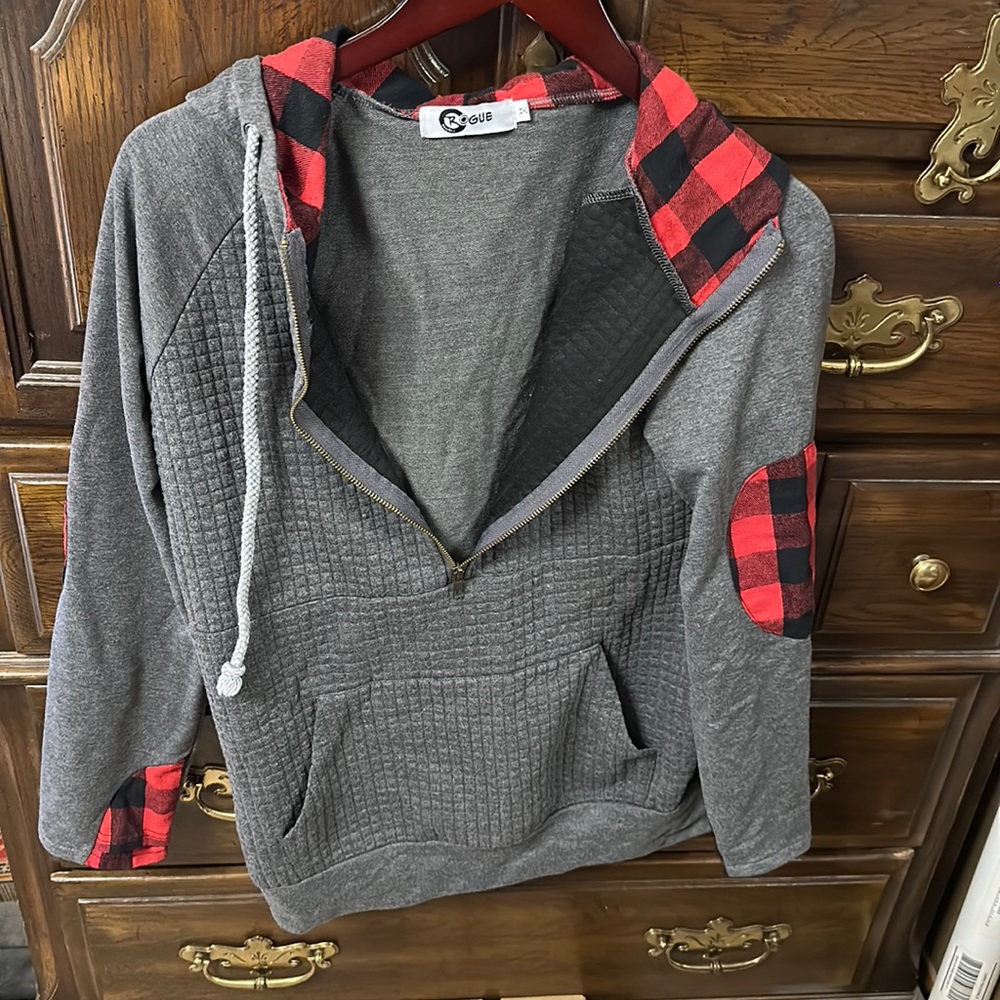 1/2 zip buffalo plaid sweater